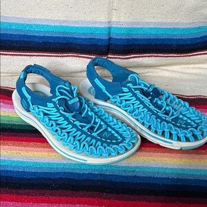 Keen Blue Sandals with Woven Design and Toe Protection
